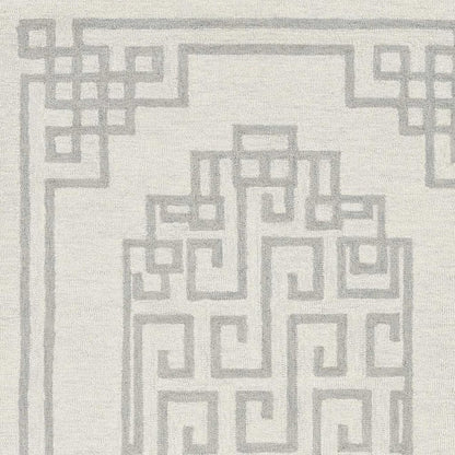 9' X 12' Ivory And Gray Wool Geometric Hand Tufted Area Rug