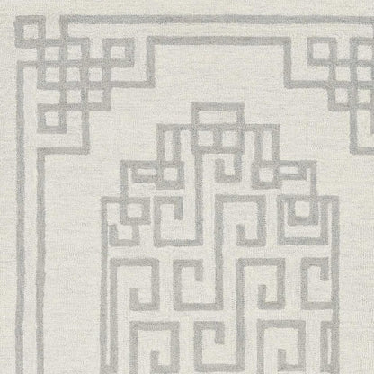 2' X 4' Gray And Ivory Wool Geometric Hand Tufted Area Rug