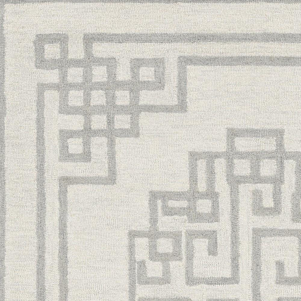 5' X 7' Ivory And Gray Wool Geometric Hand Tufted Area Rug