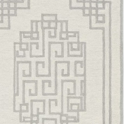 2' X 4' Gray And Ivory Wool Geometric Hand Tufted Area Rug