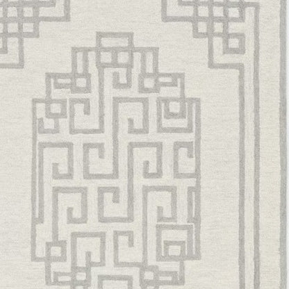 2' X 4' Gray And Ivory Wool Geometric Hand Tufted Area Rug