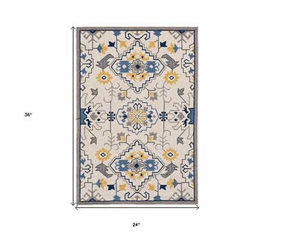 8' X 10' Ivory Hand Tufted Area Rug