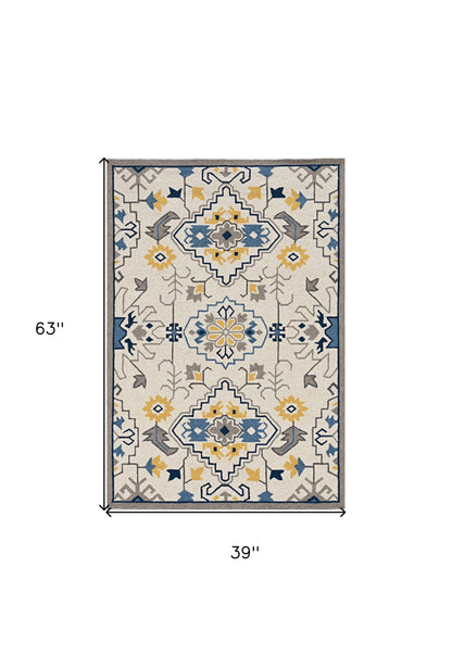 8' X 10' Ivory Hand Tufted Area Rug