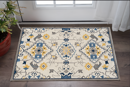 8' X 10' Ivory Hand Tufted Area Rug