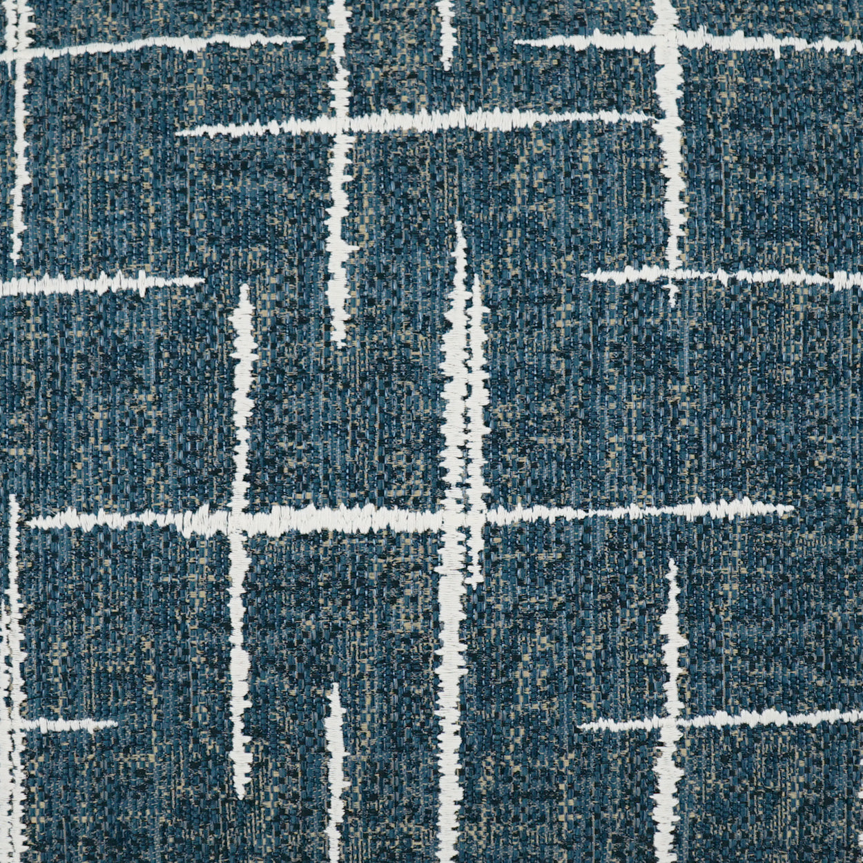 Blue plaid pillow with a white check pattern, 24" x 24".