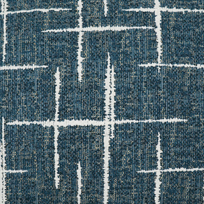 Blue plaid pillow with a white check pattern, 24" x 24".