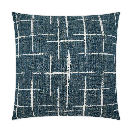 D.V. KAP HOME   24" x 24" Definition Pillow - Blue Plaid - Check, Abstact    - 3747-B-2424