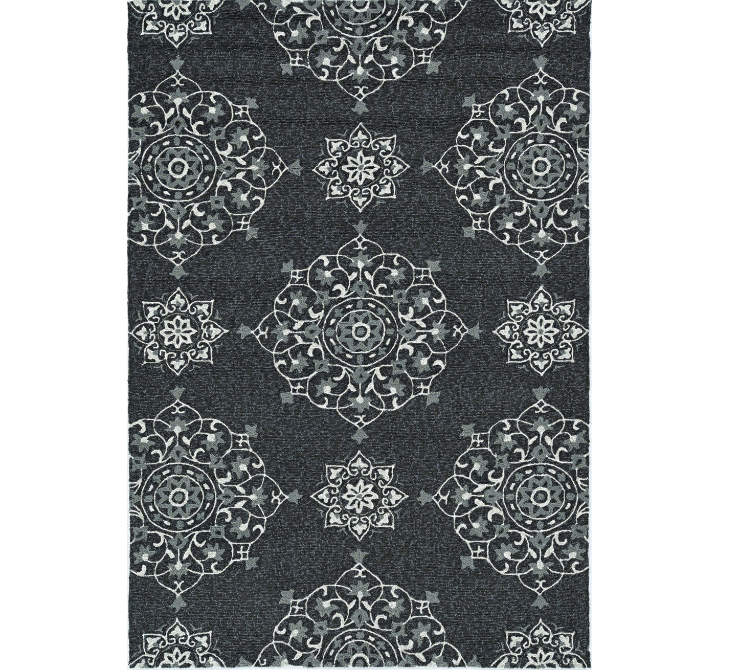 3' X 5' Charcoal Medallion Hand Tufted Area Rug