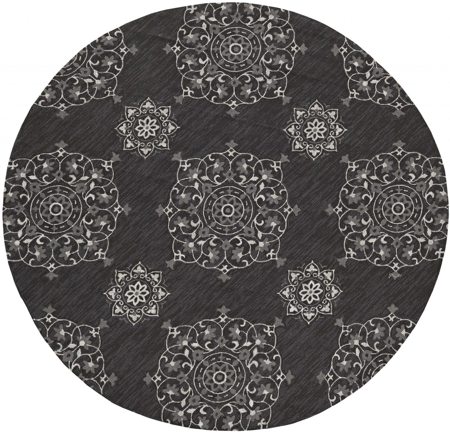 3' X 5' Charcoal Medallion Hand Tufted Area Rug