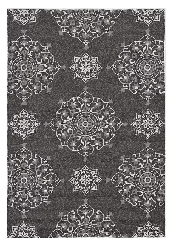 3' X 5' Charcoal Medallion Hand Tufted Area Rug