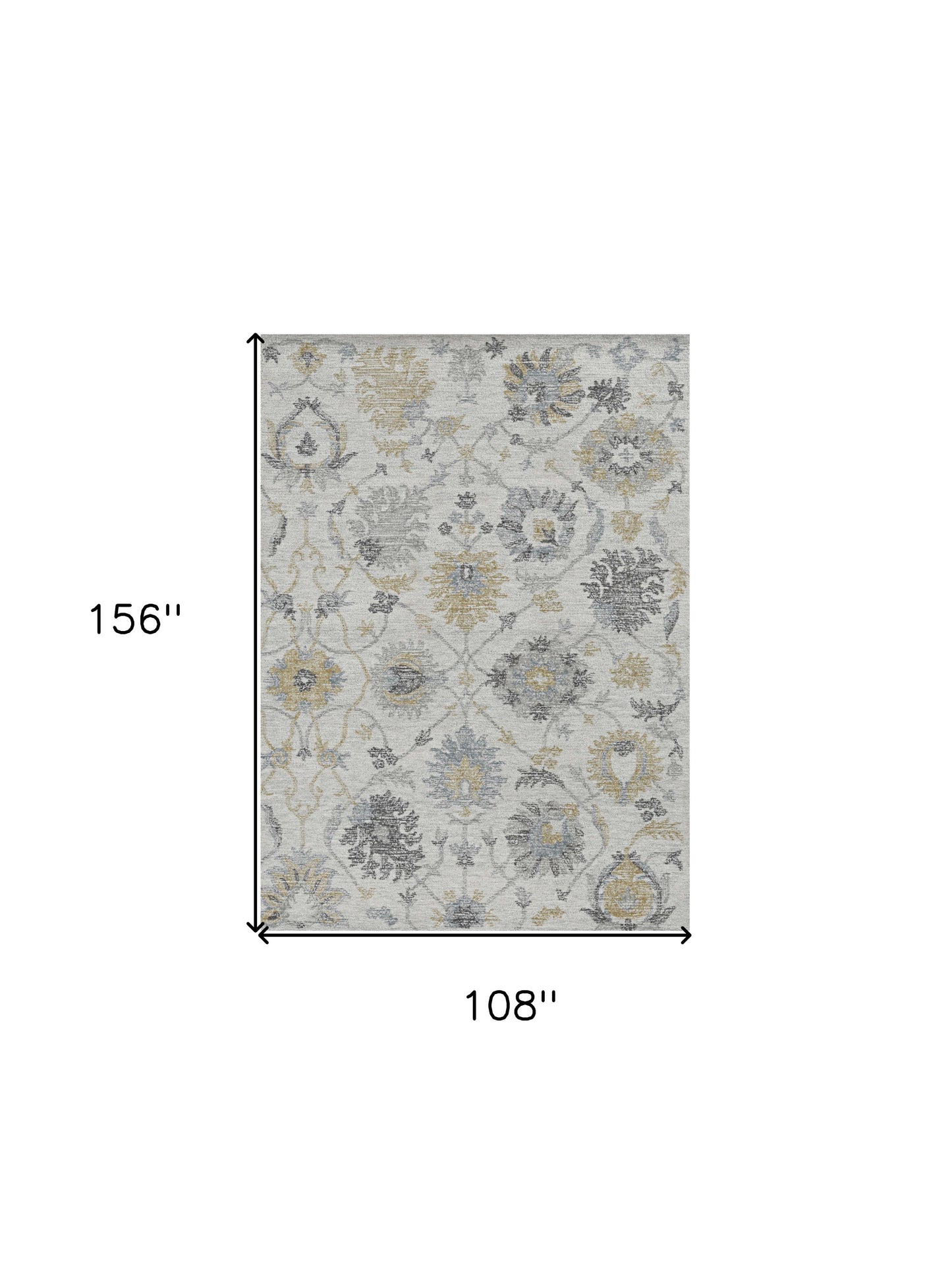 108 X 156 Ivory  Wool Rug