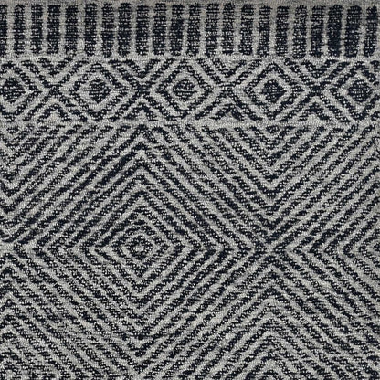 8' X 11' Gray And Black Wool Geometric Hand Tufted Area Rug