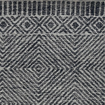 5' X 7' Gray And Black Wool Geometric Hand Tufted Area Rug