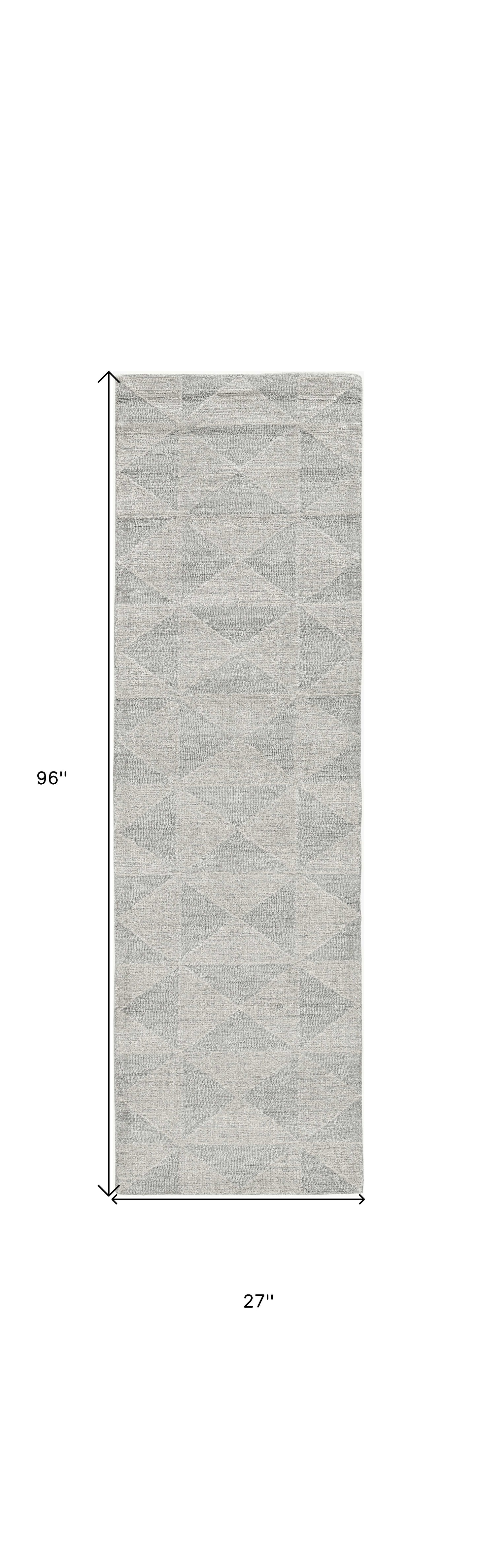 5' X 7' Ivory Geometric Pattern Wool Indoor Area Rug