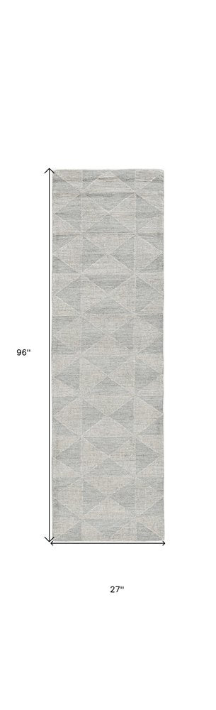 5' X 7' Gray And Light Gray Wool Geometric Hand Tufted Area Rug