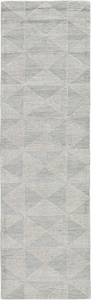 5' X 7' Gray And Light Gray Wool Geometric Hand Tufted Area Rug