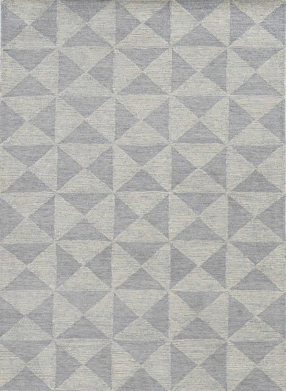 5' X 7' Gray And Light Gray Wool Geometric Hand Tufted Area Rug