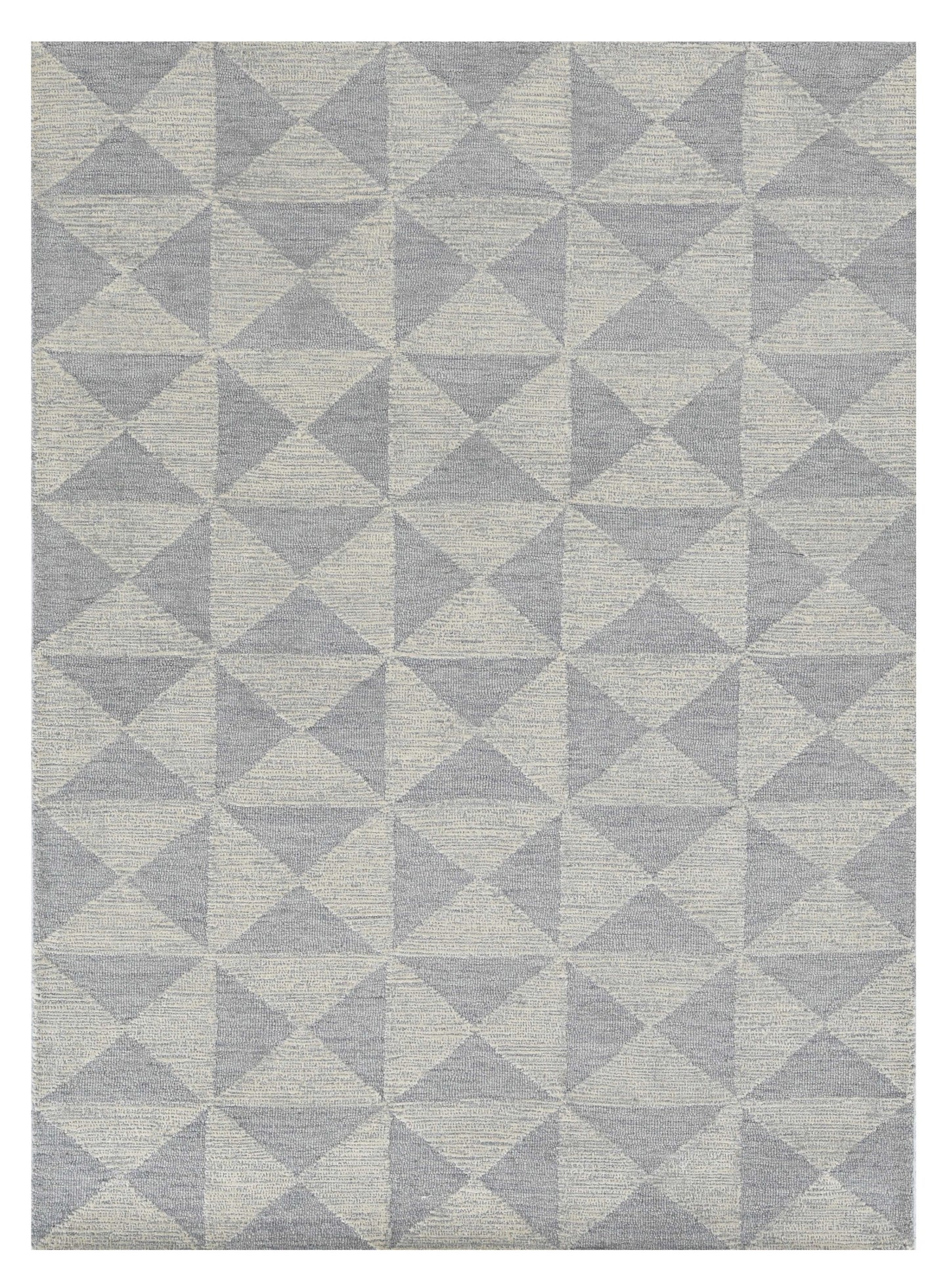 5' X 7' Ivory Geometric Pattern Wool Indoor Area Rug