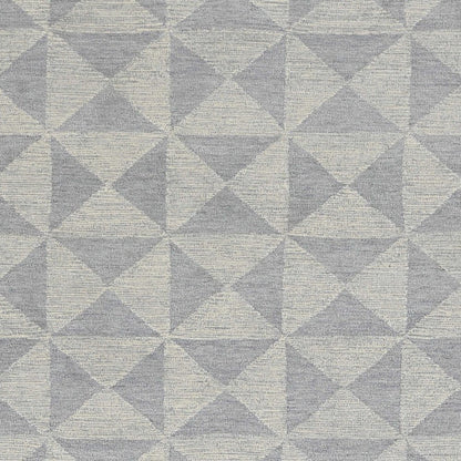 5' X 7' Gray And Light Gray Wool Geometric Hand Tufted Area Rug