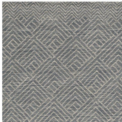 5' X 7' Denim Blue And Gray Wool Geometric Hand Tufted Area Rug