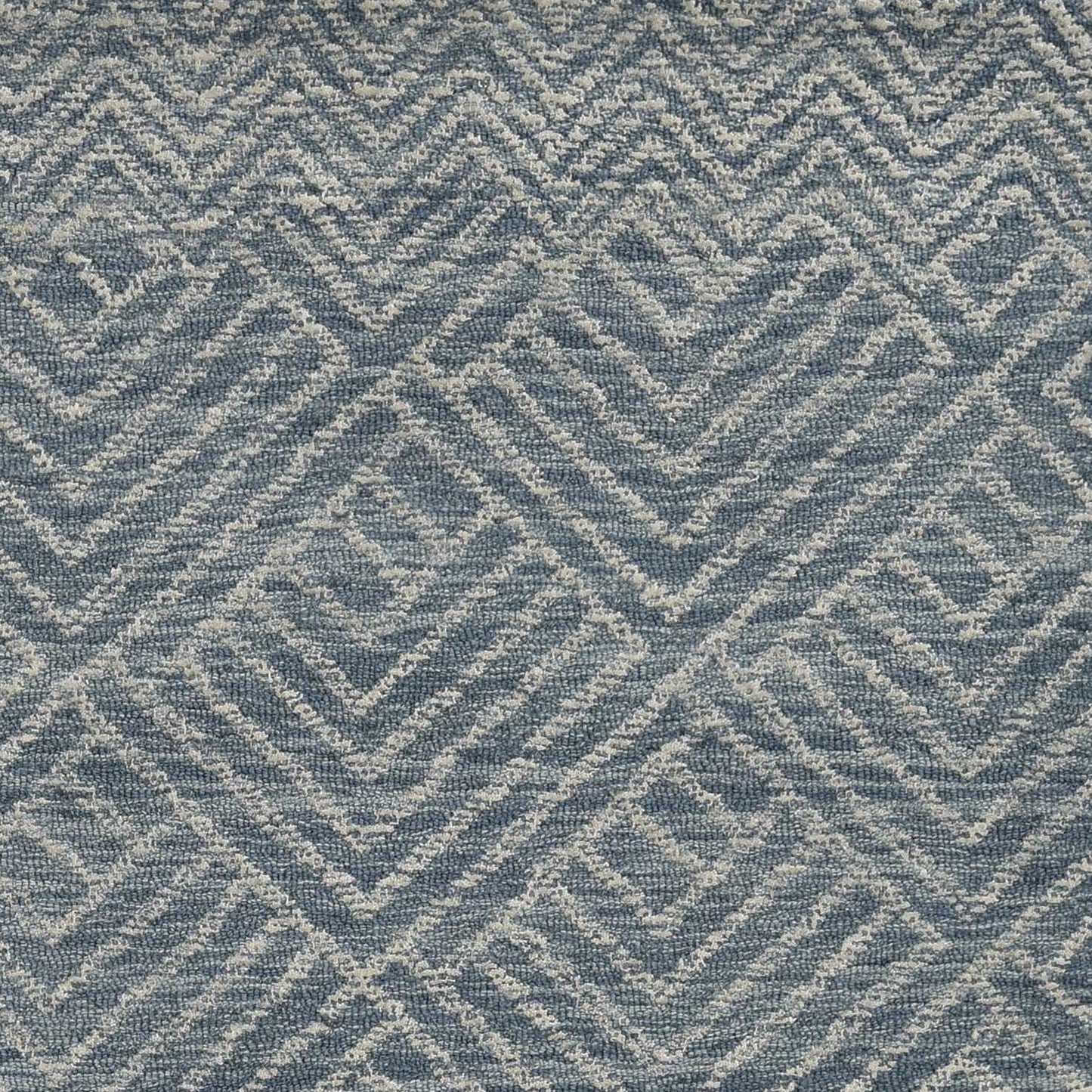 5' X 7' Denim Blue Hand Tufted Space Dyed Geometric Indoor Area Rug