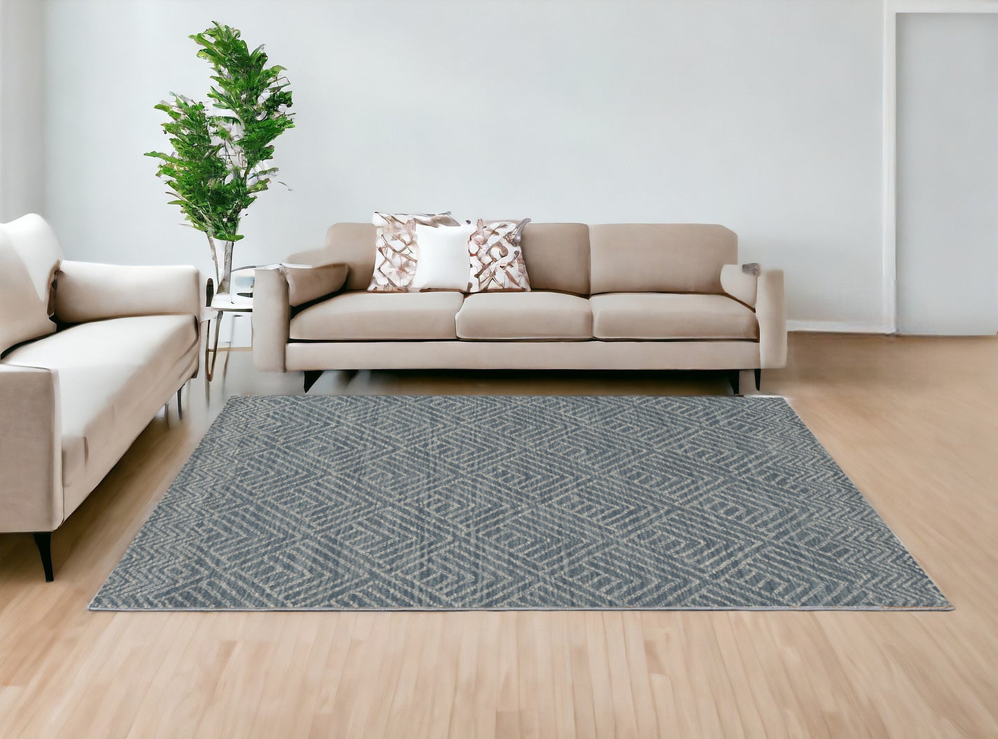 96 X 132 Denim Wool Rug