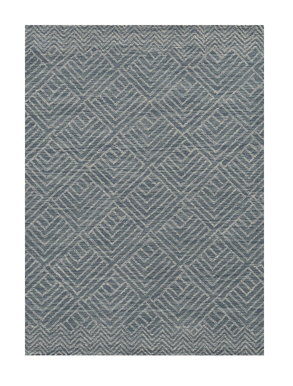 5' X 7' Denim Blue Hand Tufted Space Dyed Geometric Indoor Area Rug