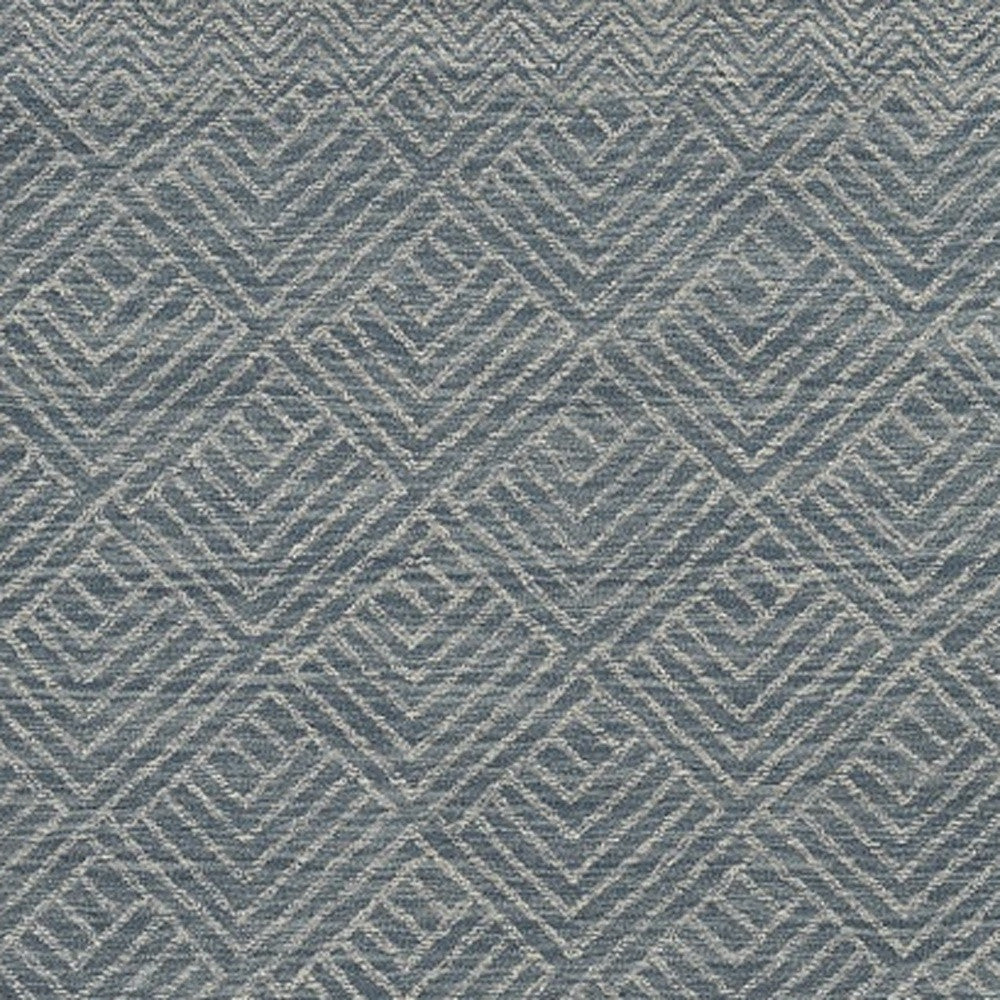 5' X 7' Denim Blue Hand Tufted Space Dyed Geometric Indoor Area Rug