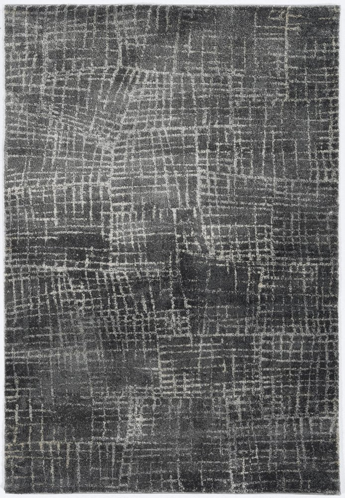 9' X 13' Gray And Dark Gray Abstract Distressed Area Rug