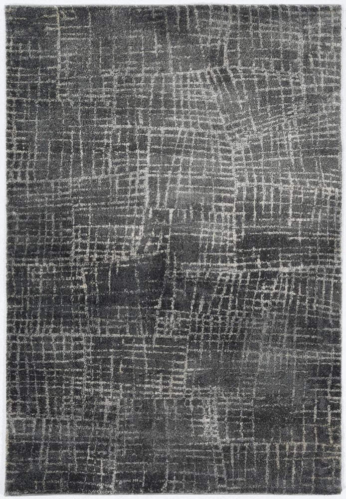 9' X 13' Gray And Dark Gray Abstract Distressed Area Rug