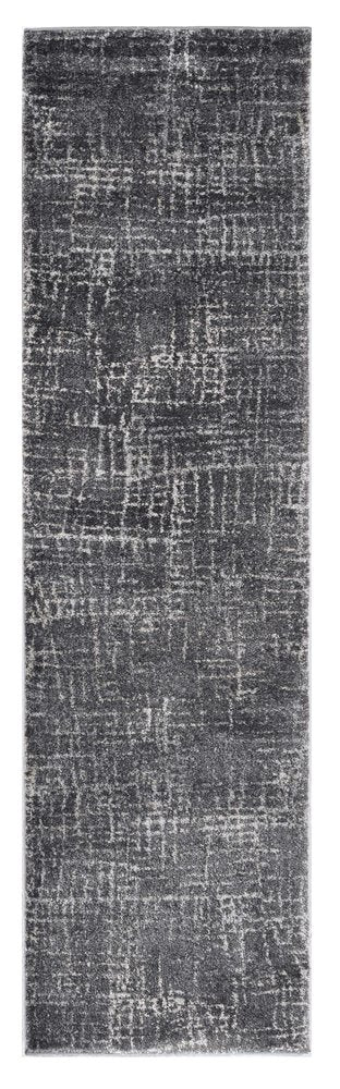 9' X 13' Gray And Dark Gray Abstract Distressed Area Rug