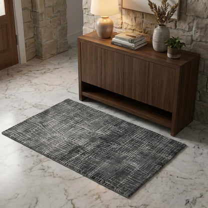 3' X 5' Gray And Dark Gray Abstract Area Rug