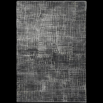 9' X 13' Gray And Dark Gray Abstract Distressed Area Rug