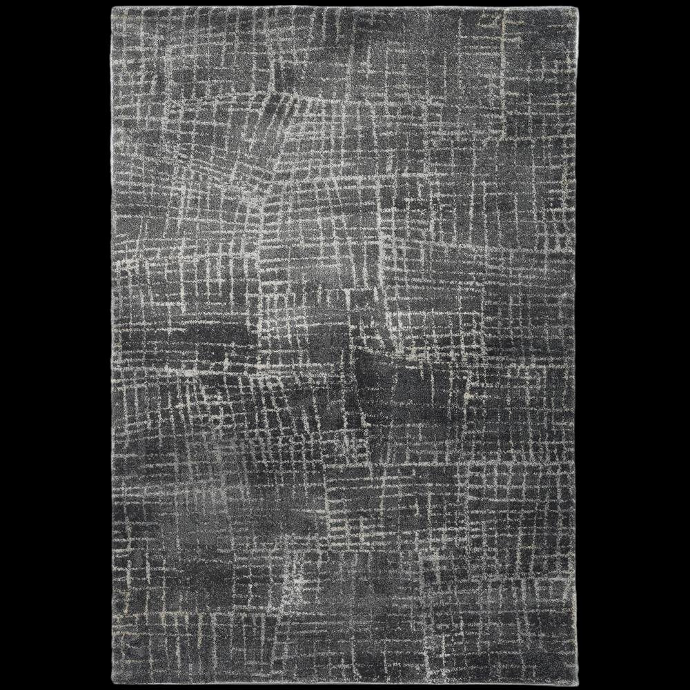 9' X 13' Gray And Dark Gray Abstract Distressed Area Rug