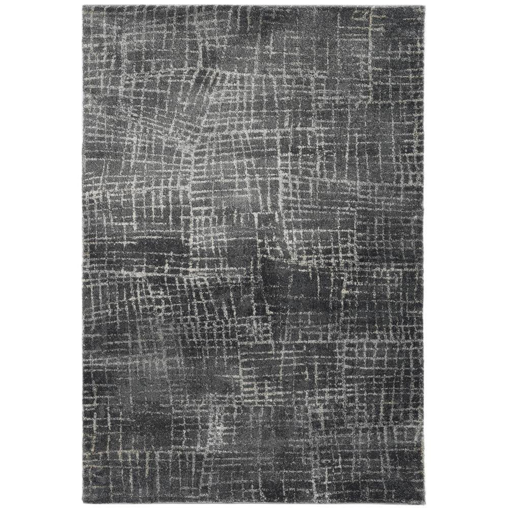 3' X 5' Gray And Dark Gray Abstract Area Rug