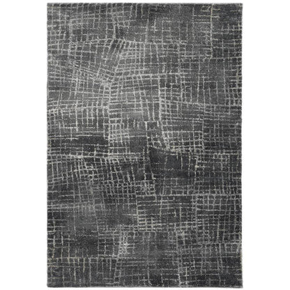 3' X 5' Gray And Dark Gray Abstract Area Rug