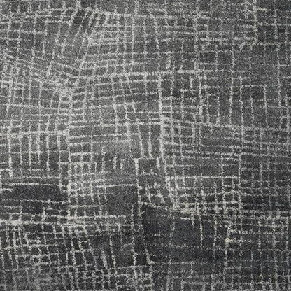 9' X 13' Gray And Dark Gray Abstract Distressed Area Rug