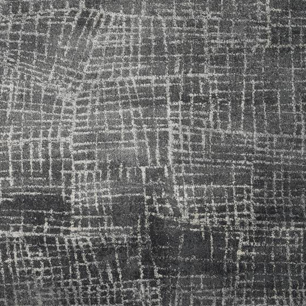 8' X 10' Grey Machine Woven Abstract Scratch Indoor Area Rug