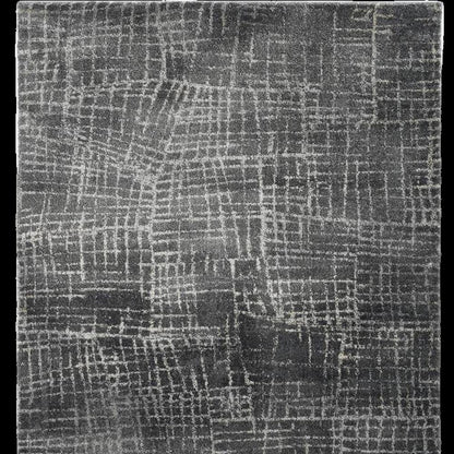 9' X 13' Gray And Dark Gray Abstract Distressed Area Rug