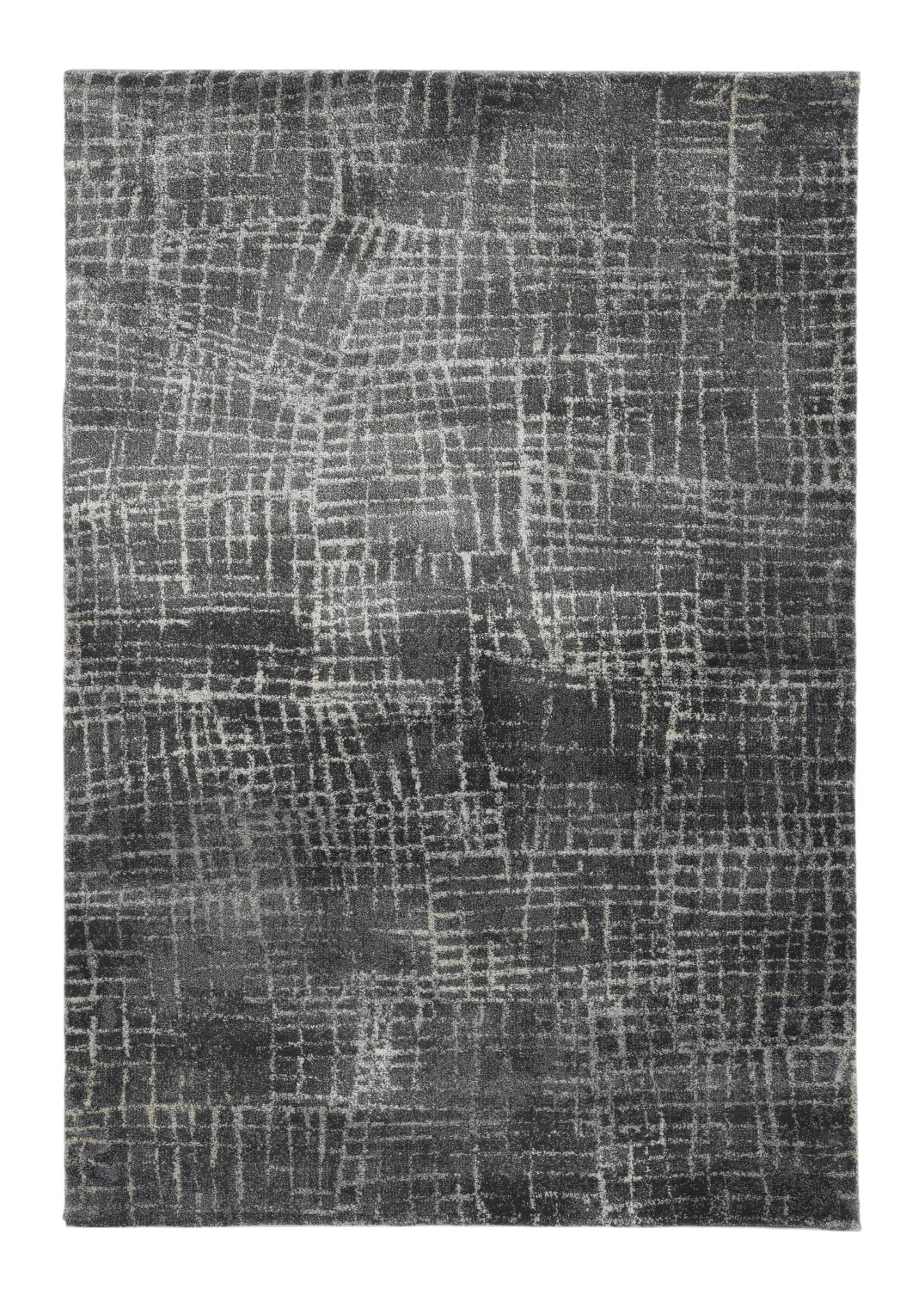 9' X 13' Gray And Dark Gray Abstract Distressed Area Rug