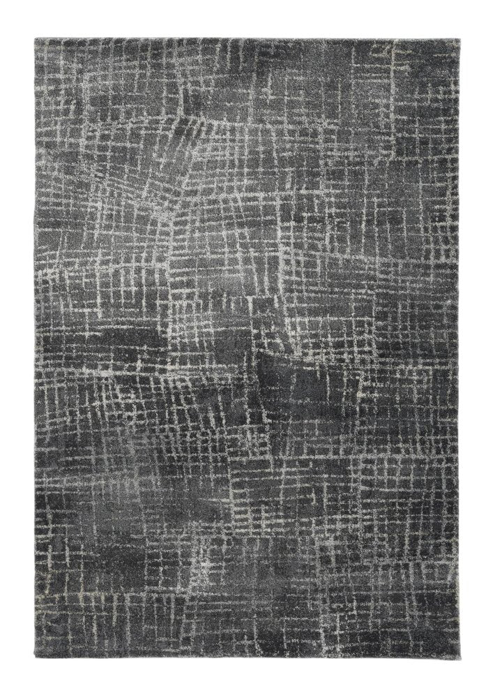 9' X 13' Gray And Dark Gray Abstract Distressed Area Rug