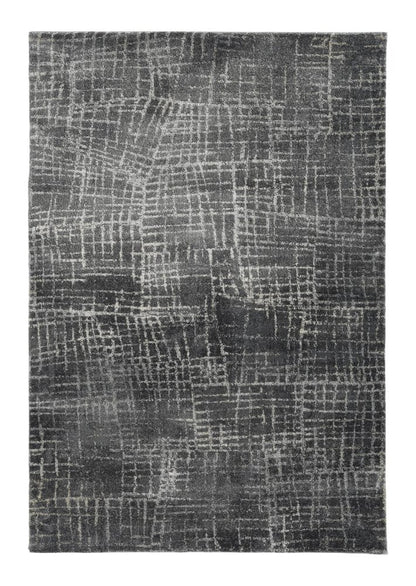 9' X 13' Gray And Dark Gray Abstract Distressed Area Rug
