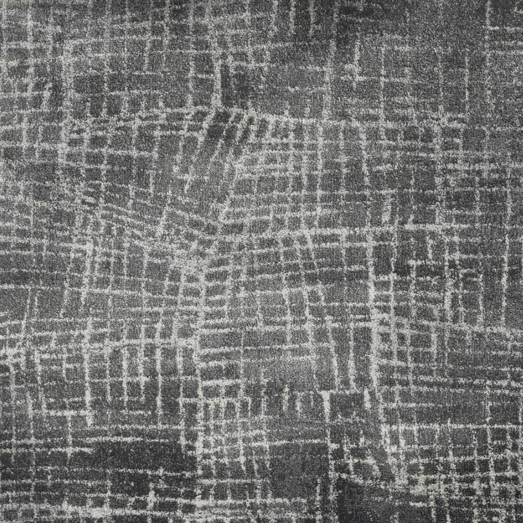9' X 13' Gray And Dark Gray Abstract Distressed Area Rug