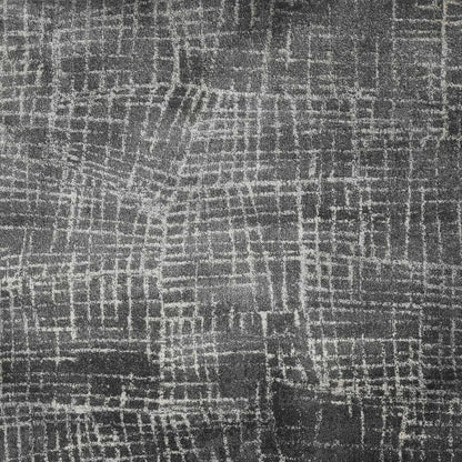 9' X 13' Gray And Dark Gray Abstract Distressed Area Rug