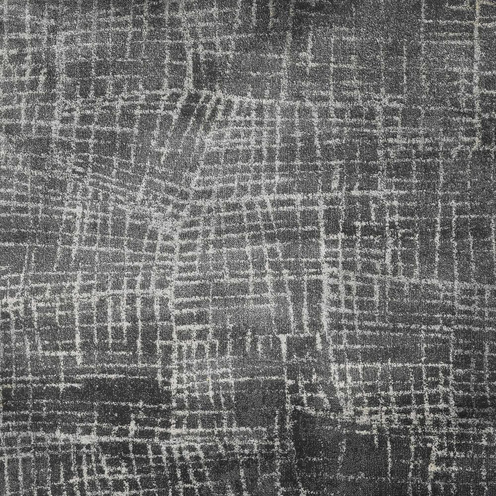 9' X 13' Gray And Dark Gray Abstract Distressed Area Rug