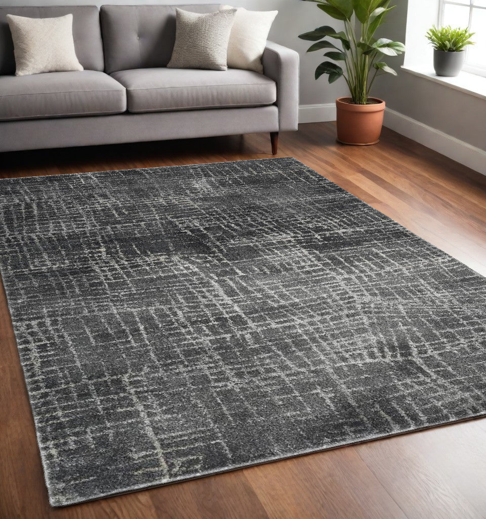 3' X 5' Gray Abstract Area Rug