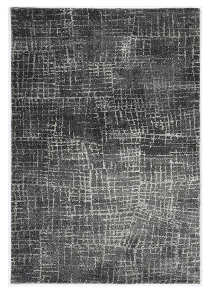 9' X 13' Gray And Dark Gray Abstract Distressed Area Rug