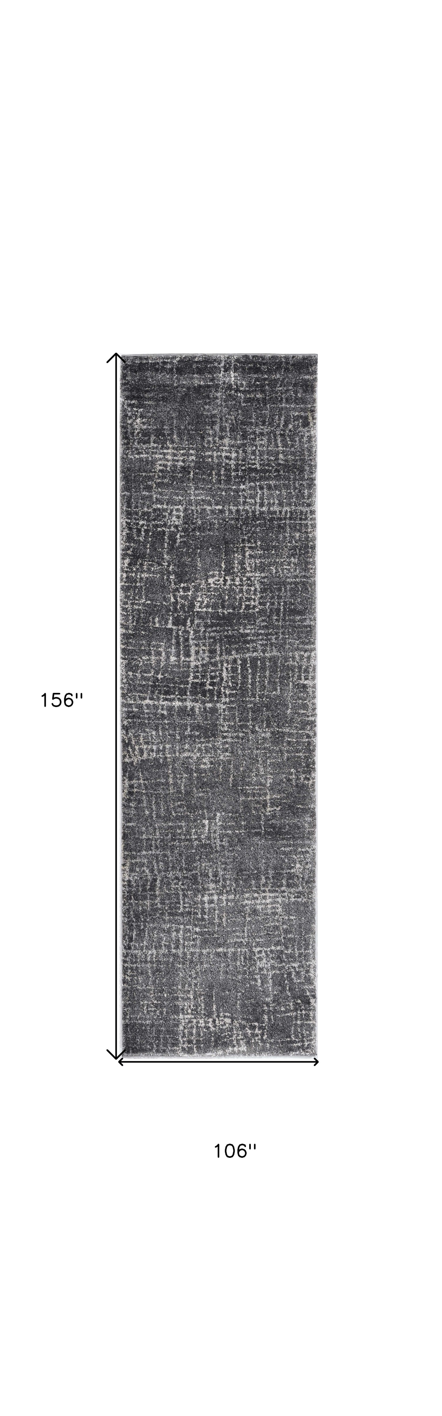 8' X 10' Grey Machine Woven Abstract Scratch Indoor Area Rug