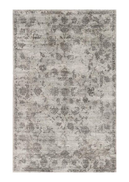 5' X 7' Beige Tan And Gold Abstract Hand Loomed Distressed Area Rug