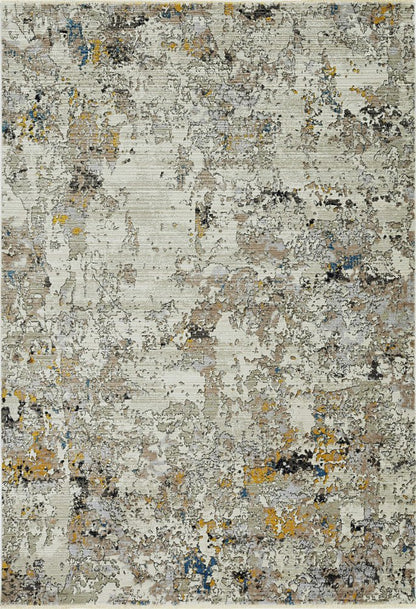 5' X 7' Beige Tan And Gold Abstract Hand Loomed Distressed Area Rug